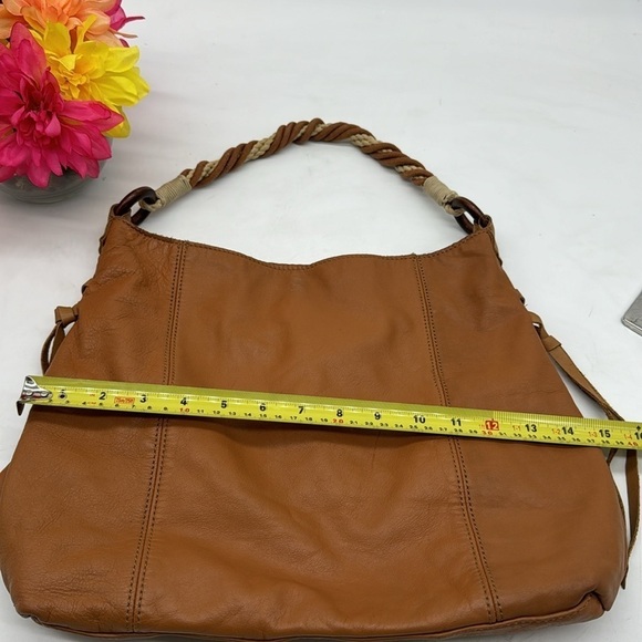 Banana Republic Carmel Color Boho Chic Tote Bag Braided Handle BRN5250C - Picture 10 of 13